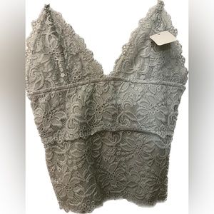 Light blue lace crop top
